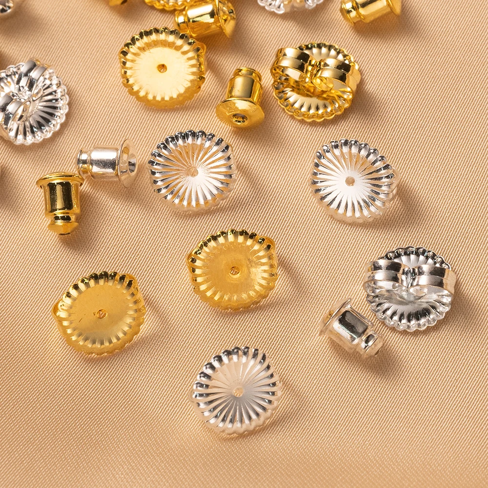 20pcs 18K Gold Plated Jumbo Earring Back Large Butterfly Locking Ear Stud Stopper for DIY Studs Replacement Heavy Earring Making