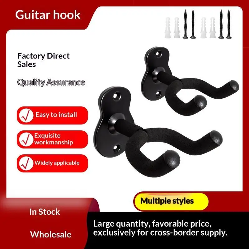 Guitar Wall Mount Hanger Hooks With Soft Protective Sponge Easy Install Hardware For Acoustic Electric Bass Ukulele Home Studio