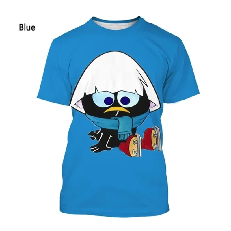 Fun Cartoon Hatching Bird Pattern Short-sleeve T-shirt Casual Comfortable Crew Neck Top for Summer Wear