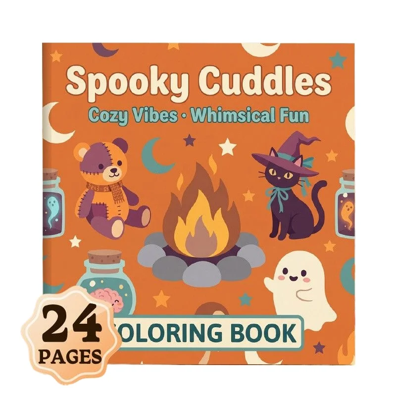 24 Pages Kids Coloring Book Extra Thick DIY Handmade Doodle Drawing Activity Book for Beginners