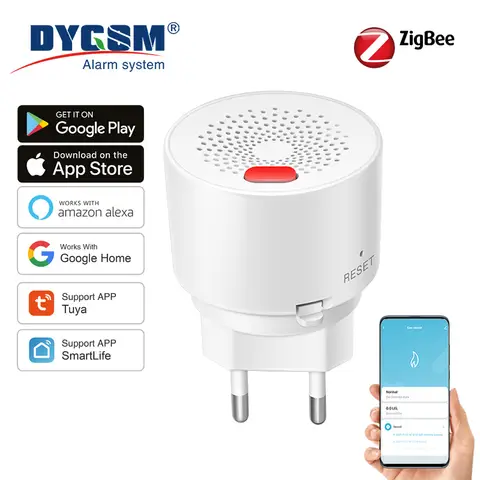 Smart Gas Monitoring, Real-Time Detection, Safeguard Your Home, Tuya Zigbee Gas Detector, Compatible With Alexa And Google Home.