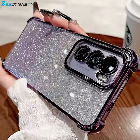 Gradient Glitter Plating Phone Case For Samsung Galaxy S25 S24 FE S23 S22 Ultra Plus S21 FE A55 A54 Soft Shockproof Back Cover