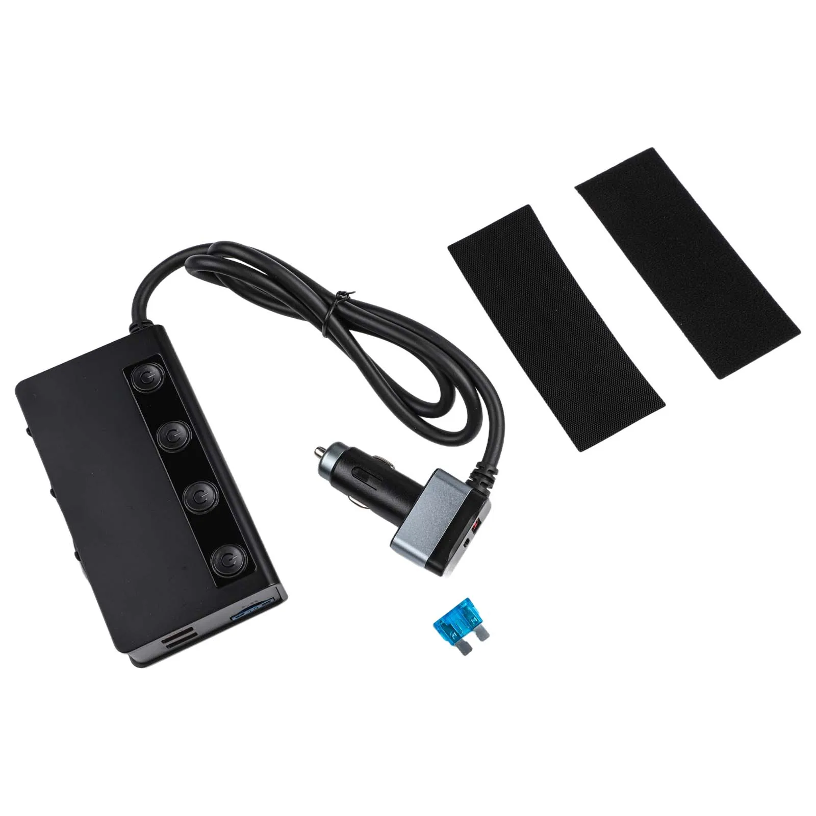High Power Car Phone Charger 12V 24V Charger 3 Ports Charger Black Fast Charger Switch Design Voltage Monitoring
