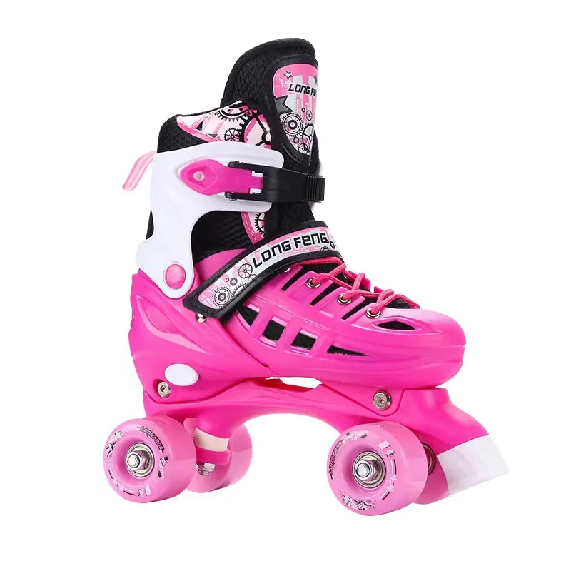 Unisex Roller Skates Shoes for Kids, 4-Wheel Skating Shoes, Inline Skating Shoes for Boy and Girl, Flash Sneakers for Children