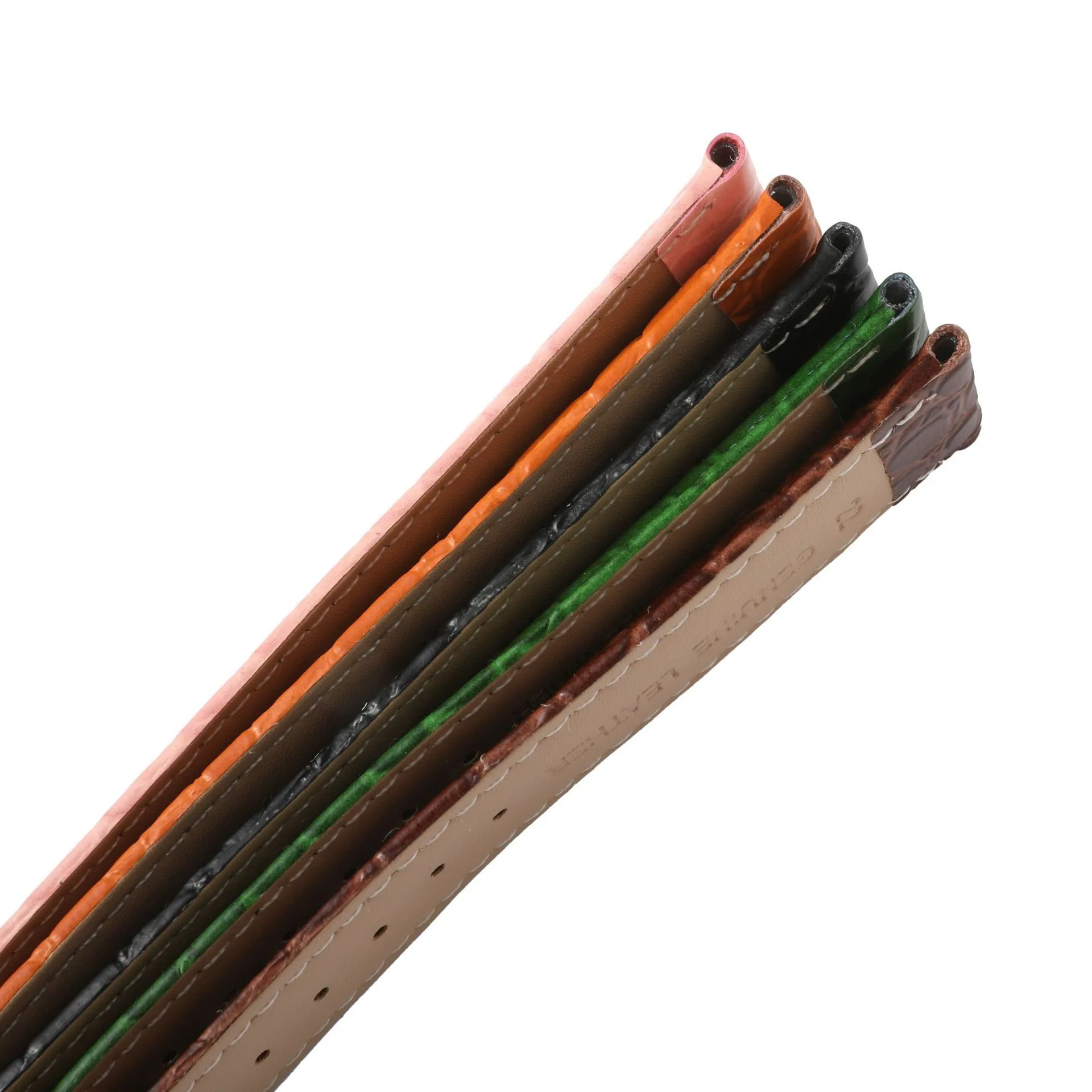 12 13 14 15 16 17 18 19 20 21 22 24mm Circular Grain Calfskin Leather Watch Strap with Pin Buckle for Universal Watch Band