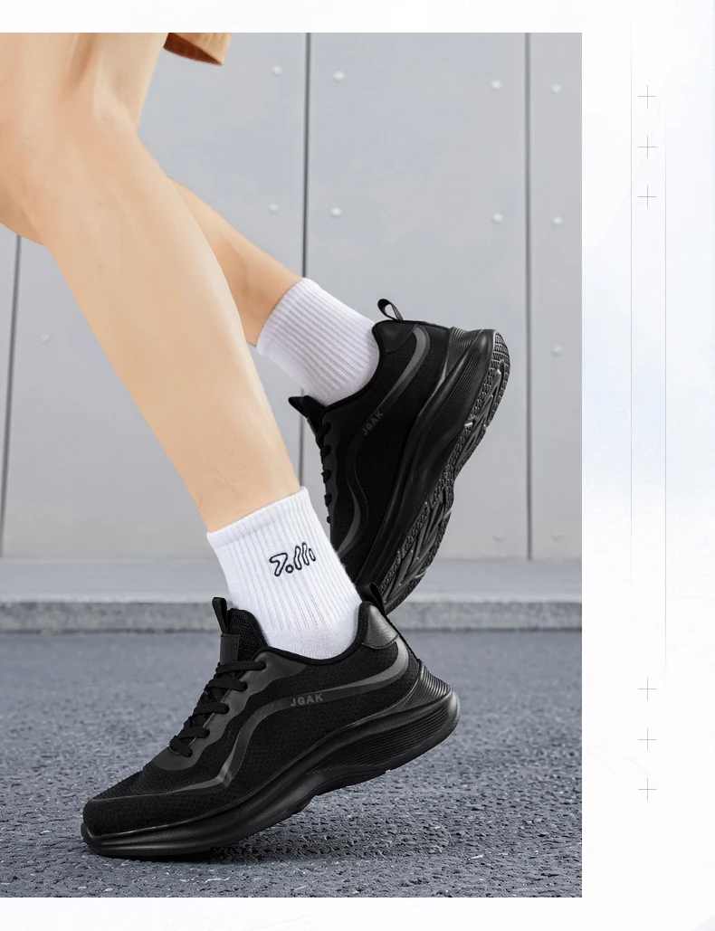 Große Herren-Sneaker in Weiß, leichte, atmungsaktive, lässige Sportschuhe, modische, flache, weiche Sohle, Walking-Trainer, Übergröße 39–48 – Detail 15