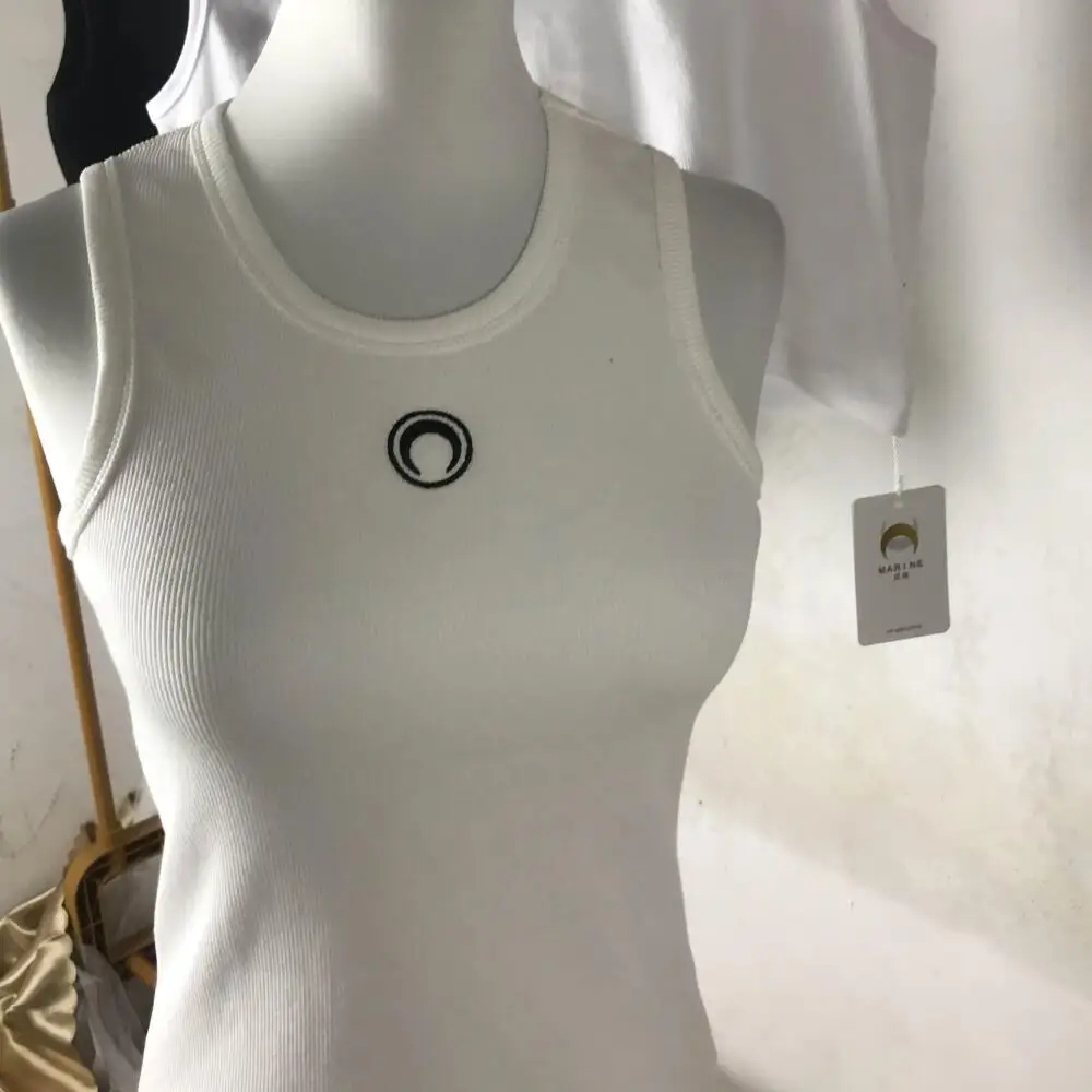 

Korean Style Vest Women Moon Embroidered Cross Shaped Top Summer Casual Classic Elastic Slim Fit Sexy Camisole