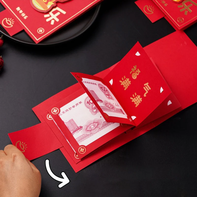 Snake Year Red Envelope 2025 New Year Creative Children New Years Money Spring Festival Lucky Pull style Surprise Red Envelope