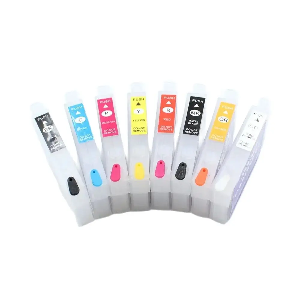 (PBK C M Y MBK R OR GO) T3240-T3249 Refillable Ink Cartridge With ARC Chip For Epson SureColor P400 SC-P400 Printer