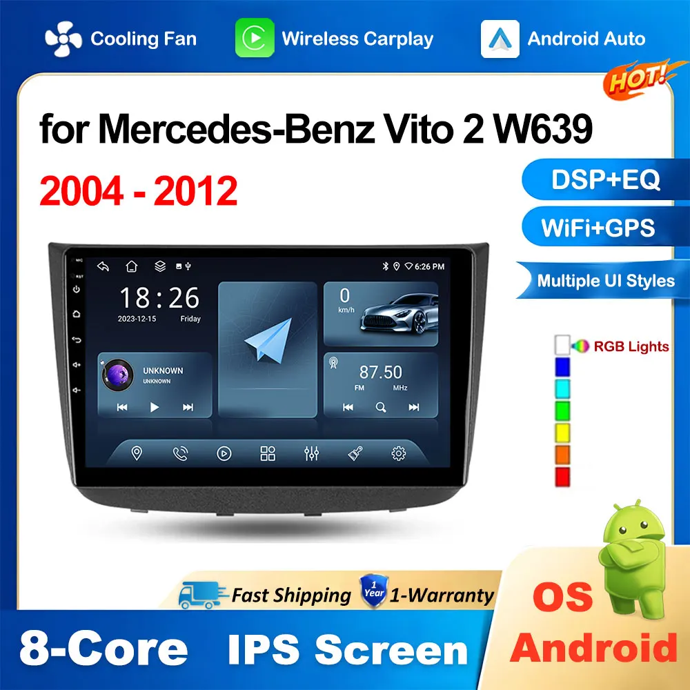 

Intelligent Car System Android Auto Carplay for Mercedes-Benz Vito 2 W639 2004 - 2012 Car Radio 4G Autoradio Video Player BT