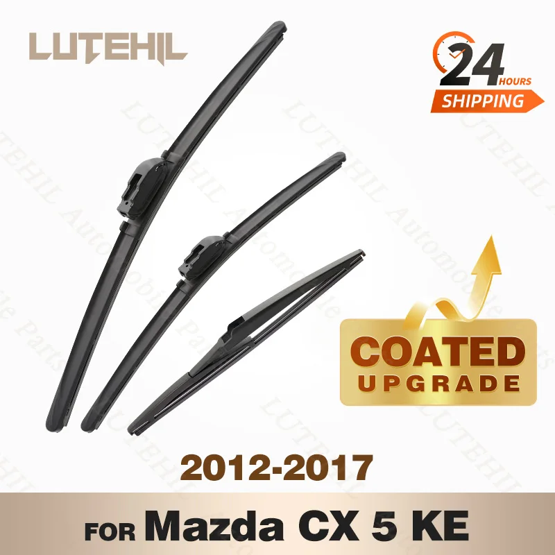 

LUTEHIL's Silicone Front & Rear Wiper Set For Mazda CX 5 KE 2012 - 2017 2013 2014 coated windshield wiper blade 24"+18"+14"