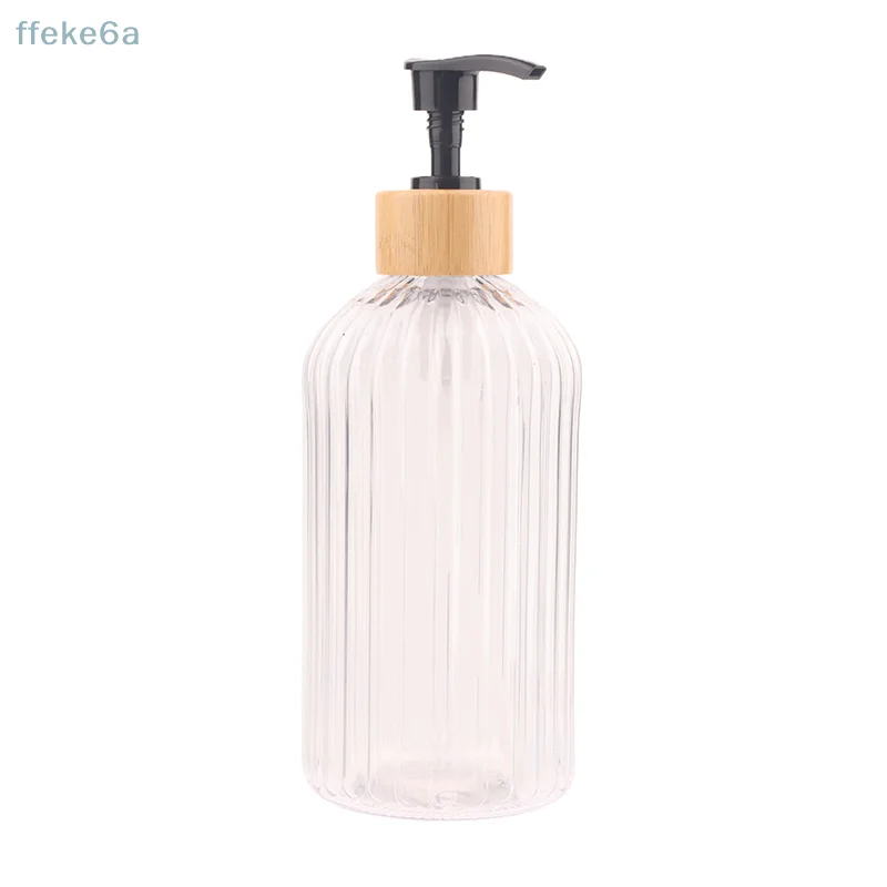 500ml Strip Soap Dispenser With Bamboo Pump Refillable Bottle Shampoo Conditioner  Body Wash Empty Container Bathroom Supplies