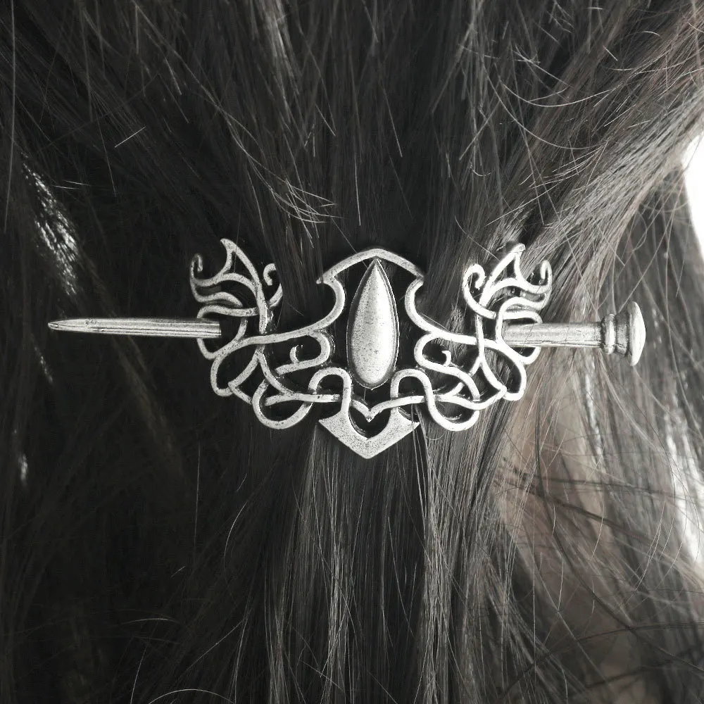 女性のための北欧のバイキングヘアクリップ,ヘアアクセサリー,ヘアピン,スティッククリップ,ガールフレンドの誕生日プレゼント,メタルジュエリー,1個
