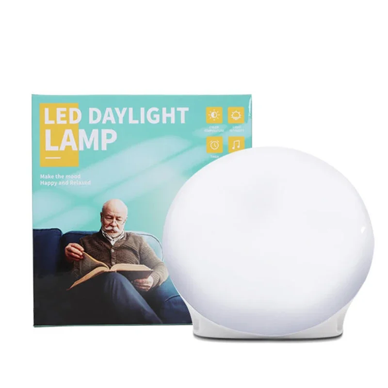 

LED Sad Light Therapy Lamp Daylight Lamps with White Noise 10 Smooth Music For Depression 10000lux Portable Round Night Light