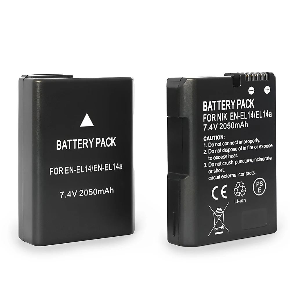 EN-EL14 Battery for Nikon D3100 D3200 D3300 D3400 D3500 D5300 D5600 D5100 D5200 P7000 P7700 P7800DSLRCamera EN-EL14A EL14battery