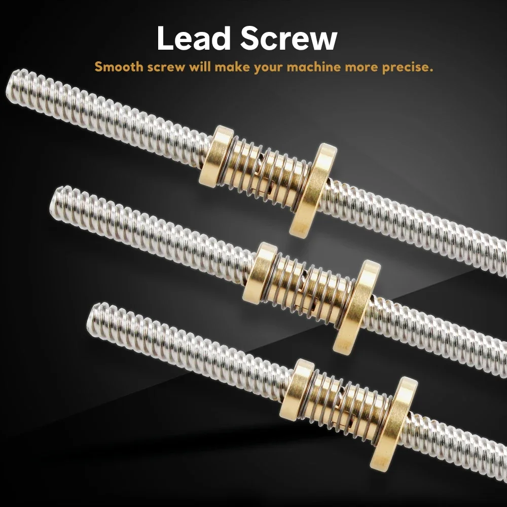 Porca anti-folga + 200mm 300mm 400mm 500mm tipo t fuso trapezoidal t8 parafuso de chumbo 8mm rosca 8mm para impressora 3d e cnc