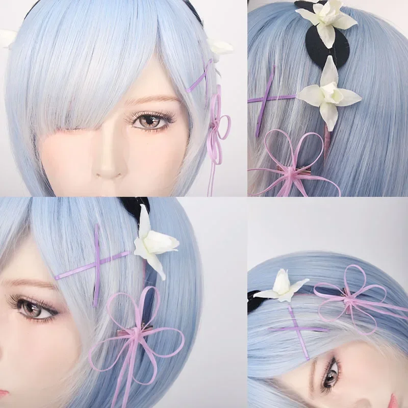 wertyu 123456 qwerrtyuio. 123456 Rem Lam Cosplay Synthetic Short Straight Wig RE: ZERO - Starting Life in Another Worldasdfghj 0