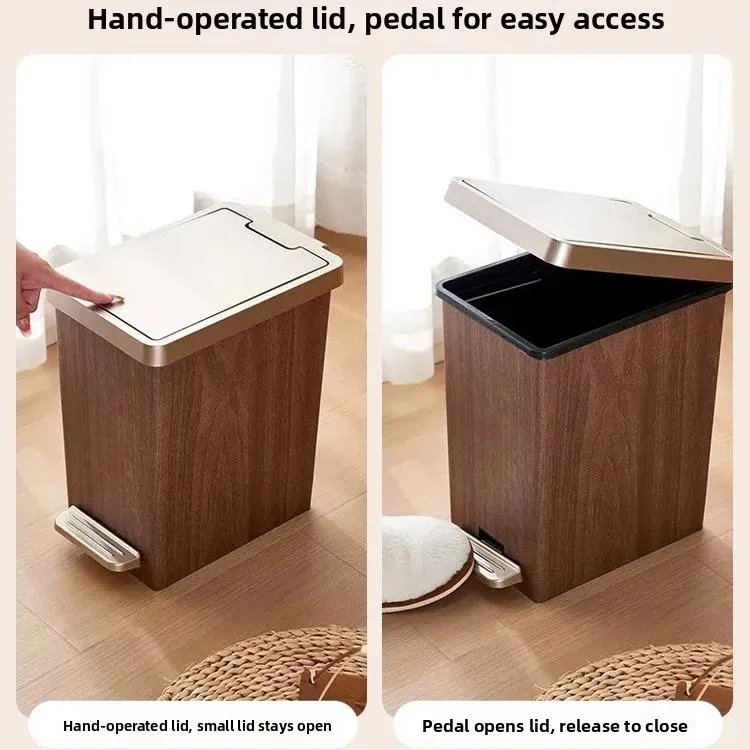 

Large Size Foot Pedal Tra Can Double Open Batoom Toilet Cover with Lid Waterproof Home Kitchen Waste Bin Garbage Can