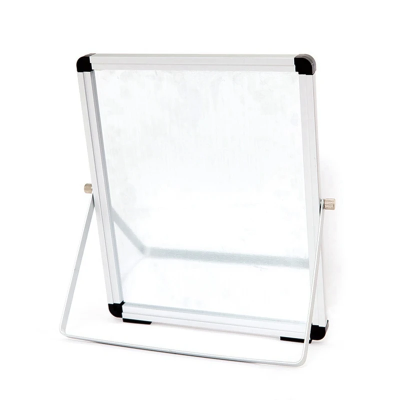 2X เดสก์ท็อปขนาดเล็ก Dry Erase Board ขนาดเล็กแบบพกพาแบบคู่แม่เหล็กขาตั้ง