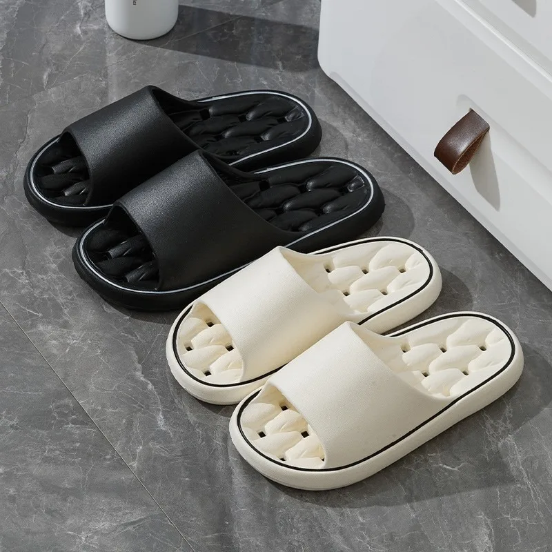Summer Fashion Leaking Cool Slippers, High Elastic Soft-soled Slippers EVA Soles, Bathroom Waterproof and Non-slip Home Shoes
