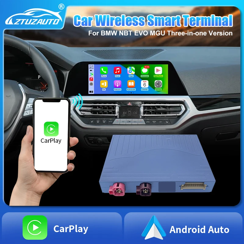 3 in 1 Wireless Apple CarPlay Android Auto Module for BMW NBT EVO MGU System Factory Screen Touch IDrive Multimedia Adapter
