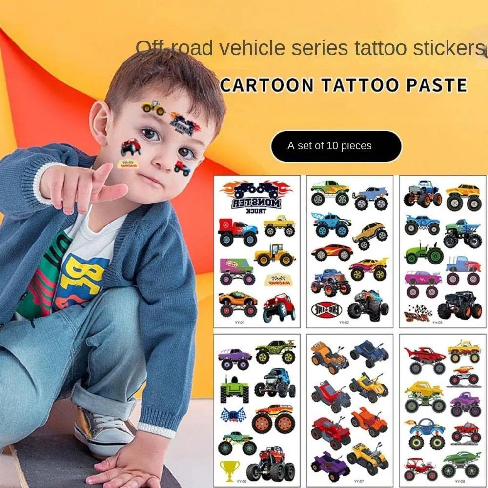 Sticker Spaceship Off-road Vehicle Automobile Children Toy Children Tattoo Stickers Cartoon Temporary Sticker Kids Fake Tattoos