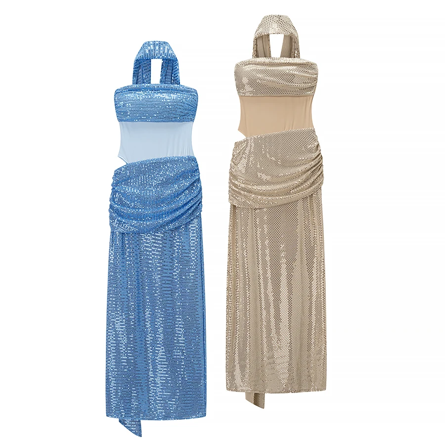 

Faionable Sequin Wrap Dr Ele, универсальное сексуальное платье с высокой талией, летний сезон, женское платье для банкетных случаев