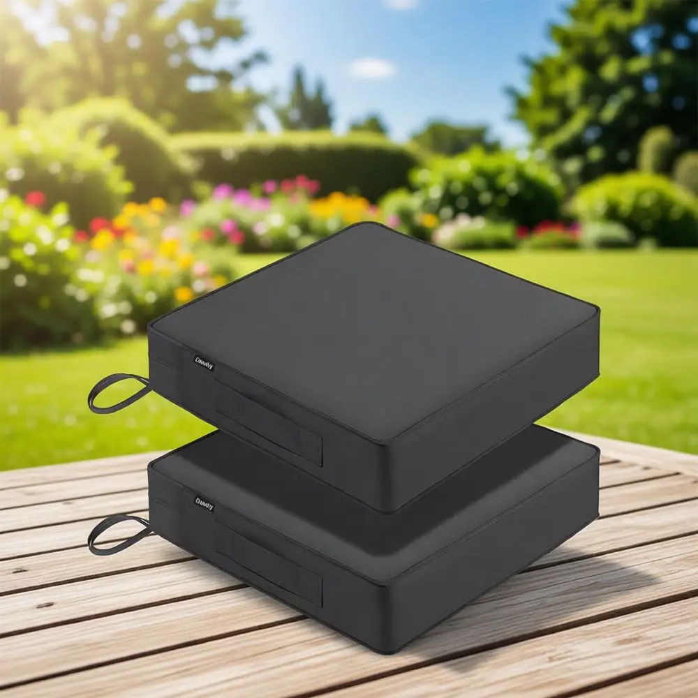 

Outdoor Patio Chair Cushions, 19 x 19 x 3.7, Waterproof Seat Cushions with Ties, Set of 2, Gray