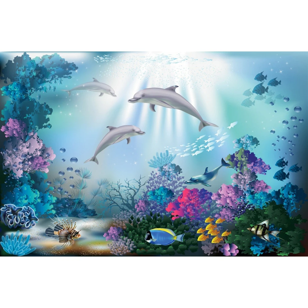 Underwater World Backdrop Unde - Aquarium Marine World ulasan dan harga