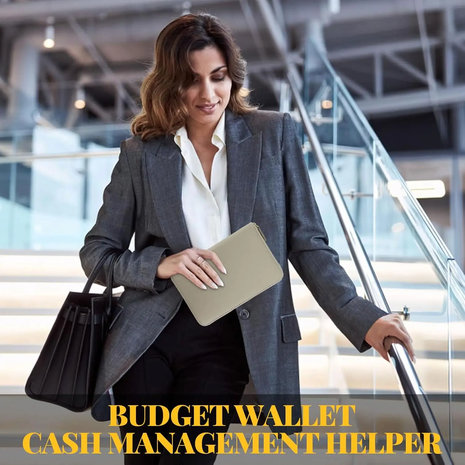 A6 Budget Binder with Cash Envelopes, with Zipper 6 Rings Refillable Money Wallet, 10 Tabbed Cash Envelopes, 3 Sticker Labels