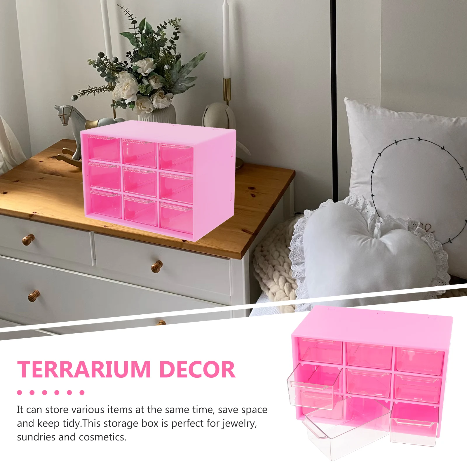 

Clear Drawer Storage Box Organizer Container Desktop Holder Home Storage Case Dustproof Space-saving Tidy Bathroom