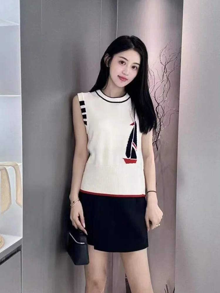 

Элитный вязаный жилет с круглым вырезом, повседневный, в корейском стиле, омолаживающий, осенняя новинка, женский модный топ