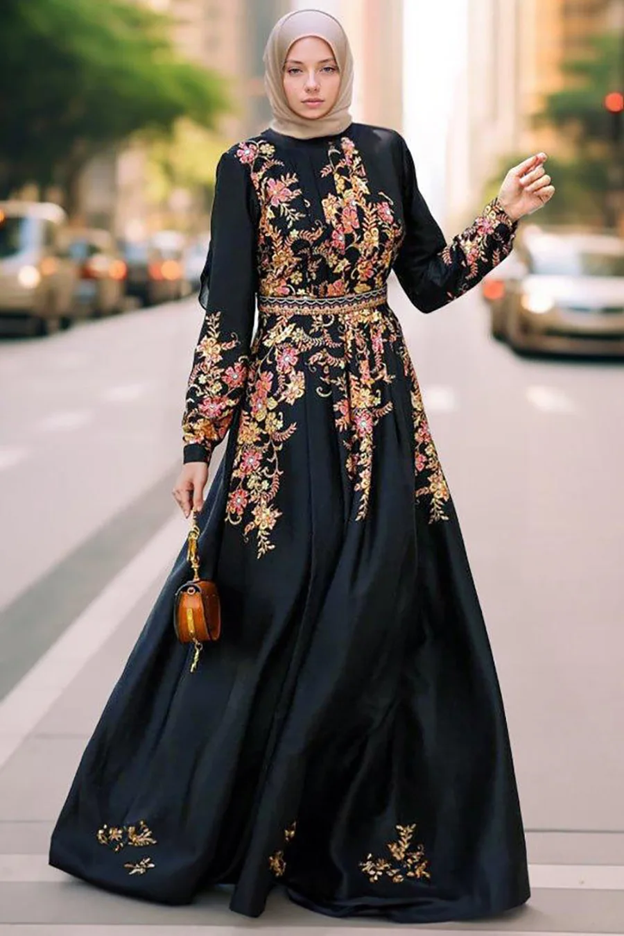 Eid Muslim Abaya for Women Party Dresses Jalabiya Flower Print Vestidos Morocco Dubai Abayas Islam Arab Long Robe Ramadan Kaftan