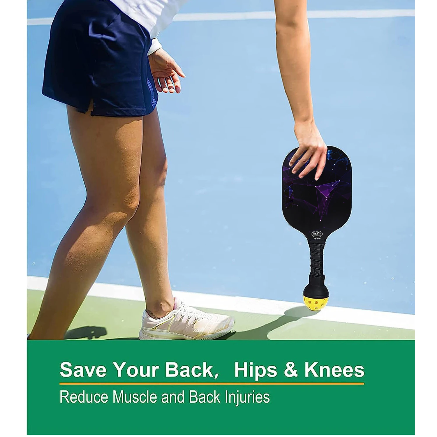 Pickleball Paddles,Fiberglass Surface Pickleball Set with Pickleball Rackets, Pickleball Paddles Set ​for Men Woman