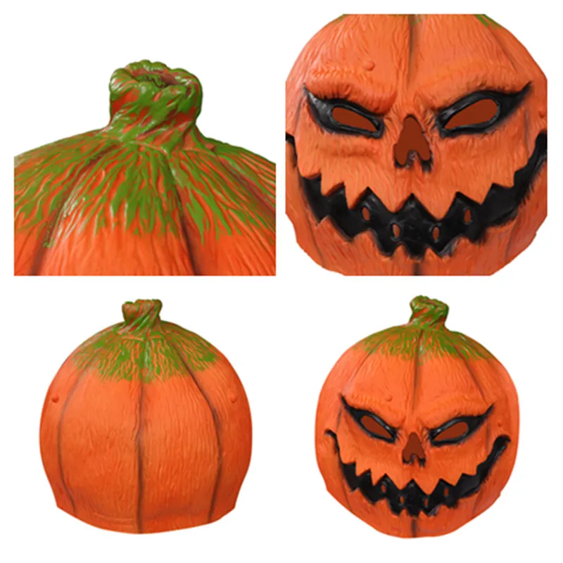 Volwassen Pompoenmasker Cosplay Enge Pompoen Gezichtsmasker Latex Jackolantern Helm Hoofdmasker Maskerade Halloween Feestkostuum Rekwisieten