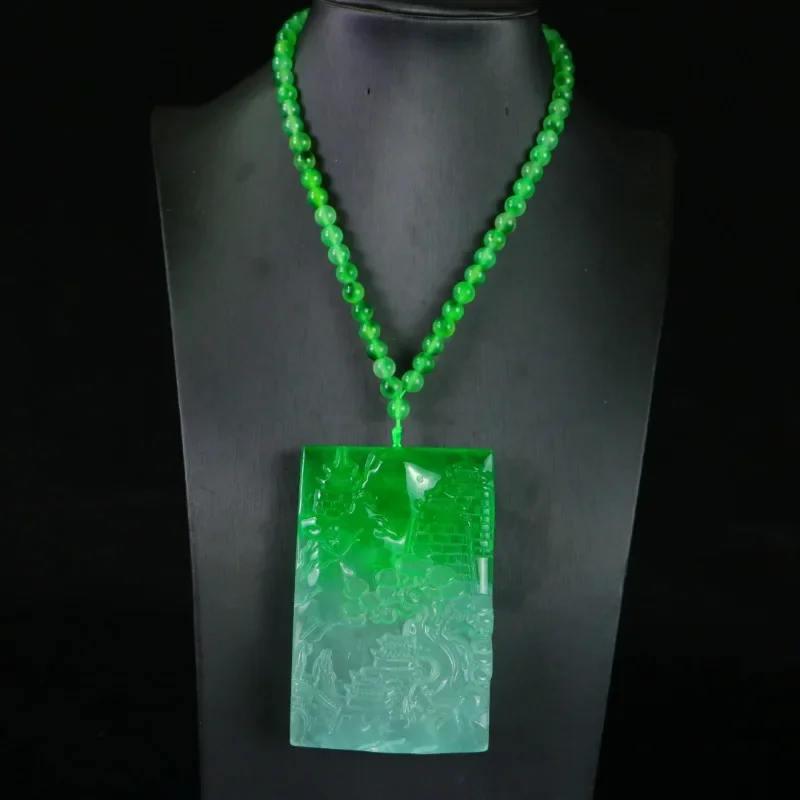 

Unisex Natural Qualcomm Quartzite Jade Landscape Brand New Pendant