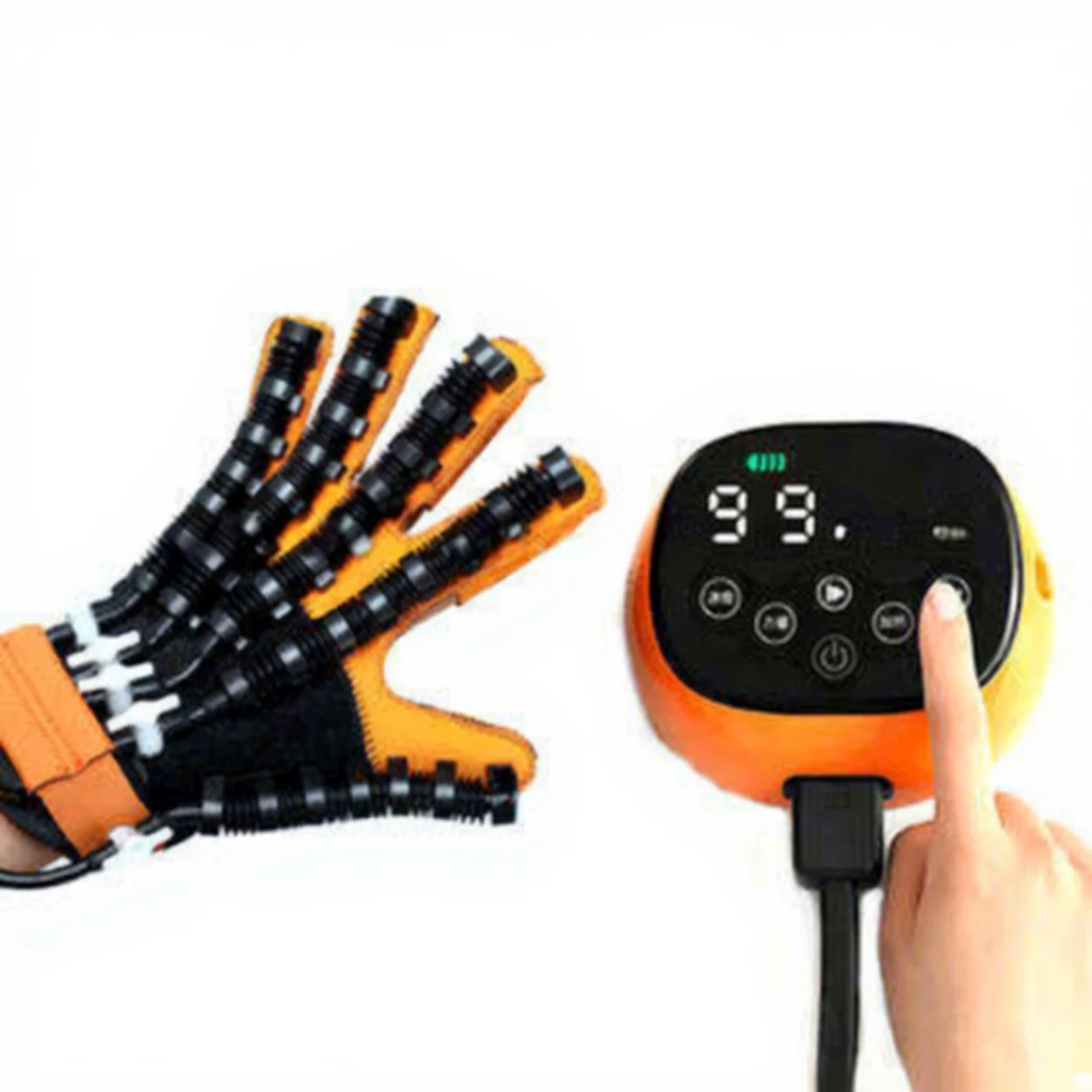 Hand Rehabilitation Electric Gloves, Finger Massager, Stroke Recovery, Health Trainer, Heating, Timing, Mirror Function