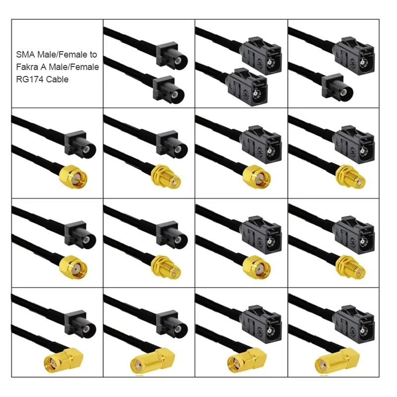 Fakra Antenna Adapter SMA Male to Fakra A Female Fakra Connector GPS Antenna Adapter Black Fakra Cable