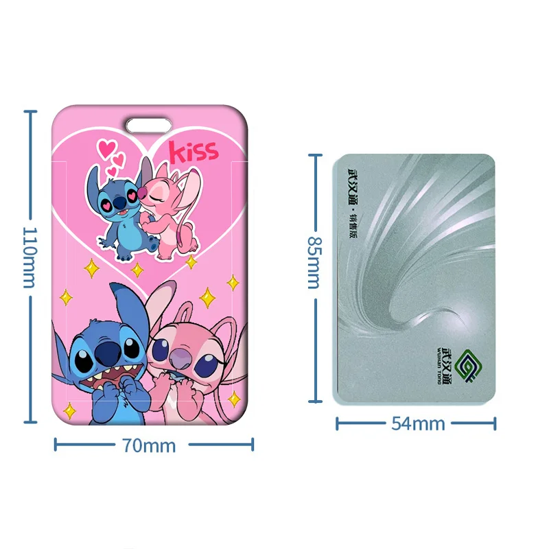 Disney Stitch Mickey Card Holder Lanyards Minnie Card Holders Neck Strap for Keychain Kids Door Badge Holder Boy Girl Card Case