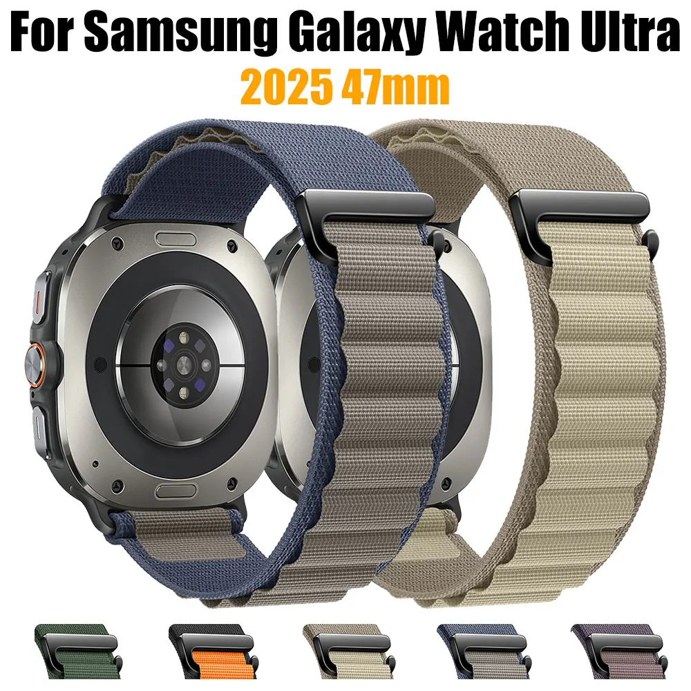 High Mountain Nylonarmband geeignet für Samsung Galaxy Watch Ultra 2025 47 mm Ersatzarmband für Galaxy Watch Ultra 47 mm