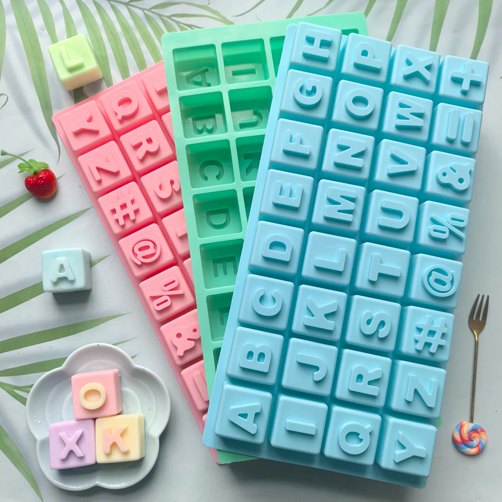 

Large keyboard letter chocolate silicone mold 3D candy, pudding, biscuit, ice grid making tray cake decoration baking utensils