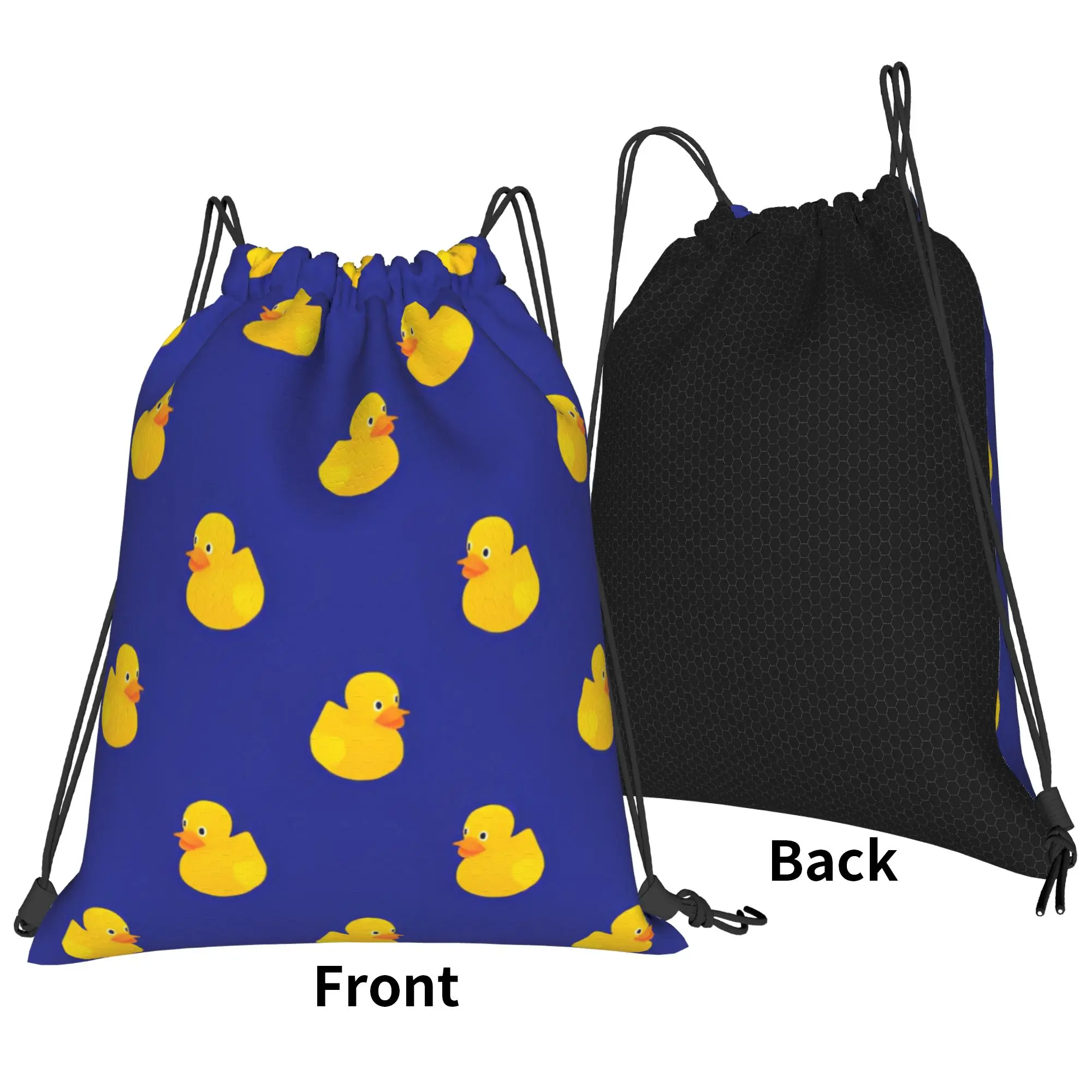 Rubber Duck Ducky Backpack Drawstring Sports Bags Gym Bag Lovely Blue String Sackpack for Working Out 36cm (W) x 43cm (H)