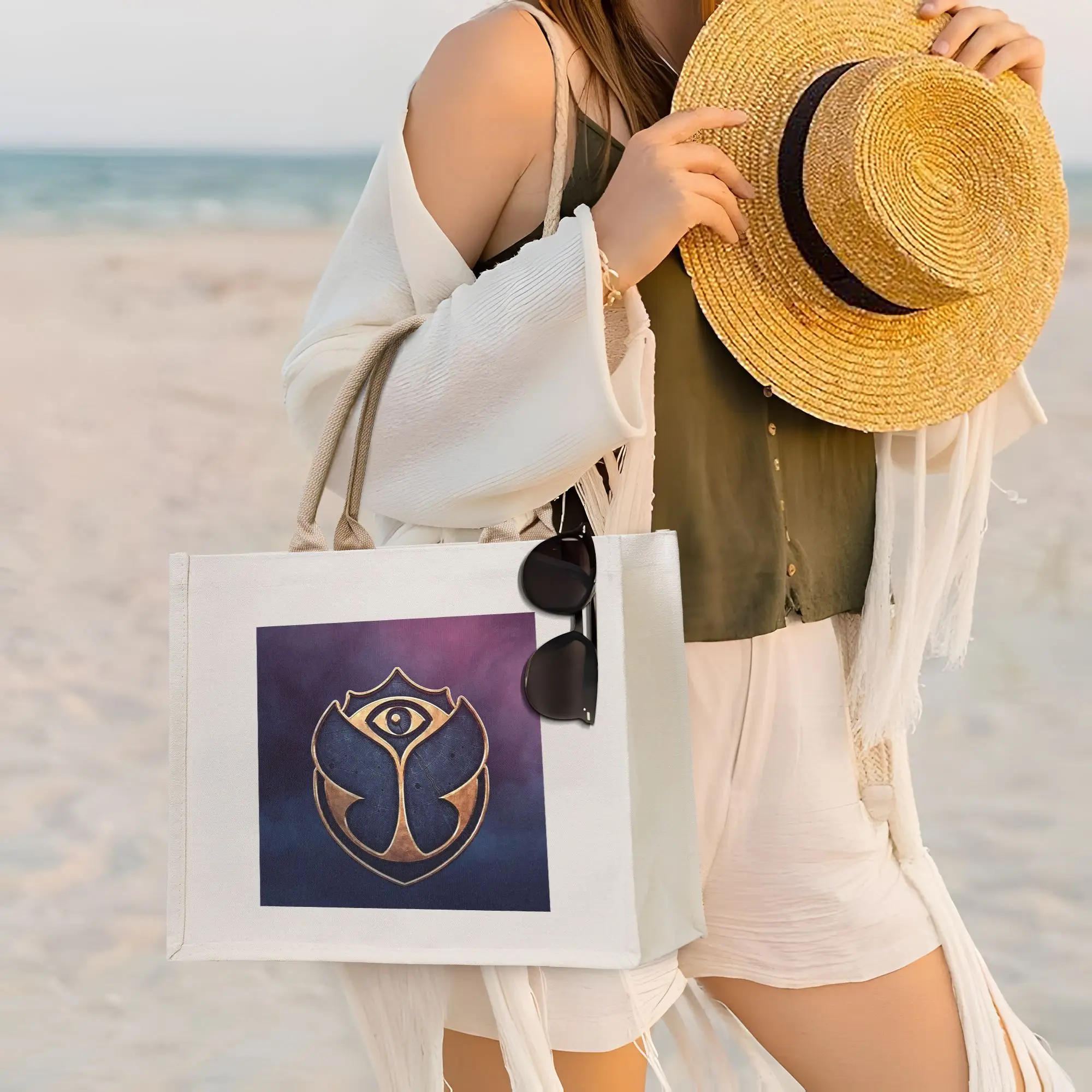 

Роскошные сумки для покупок Tomorrowland, холщовая складная сумка-тоут для женщин, дорожная сумка через плечо