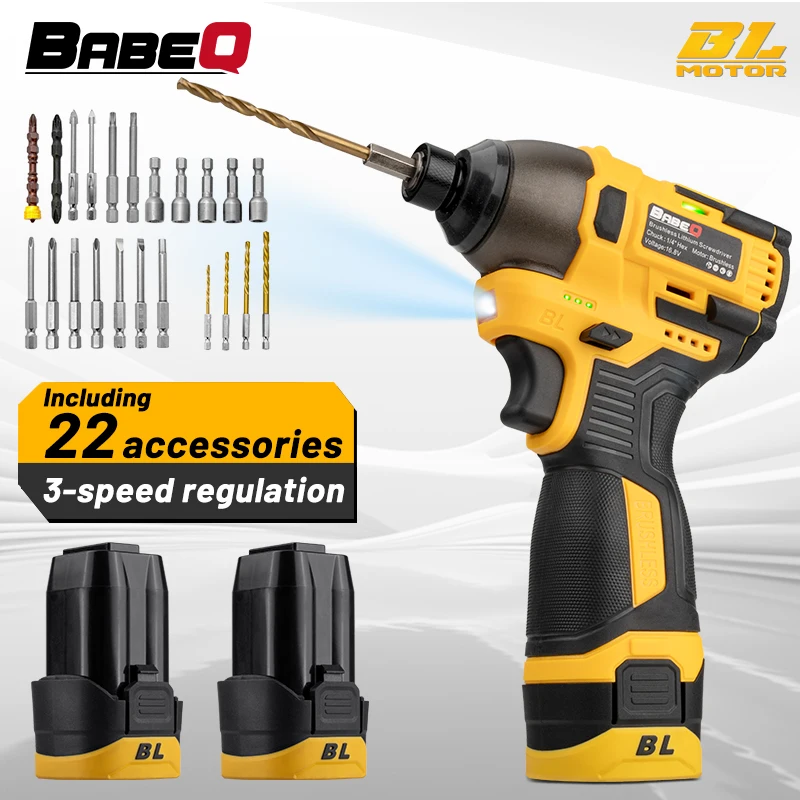 Babeq-chave de Fenda Elétrica Brushless Mini Chave de Fenda sem Fio para Desmontagem Doméstica Ferramentas de Reparo de Torque Velocidades 16.8v