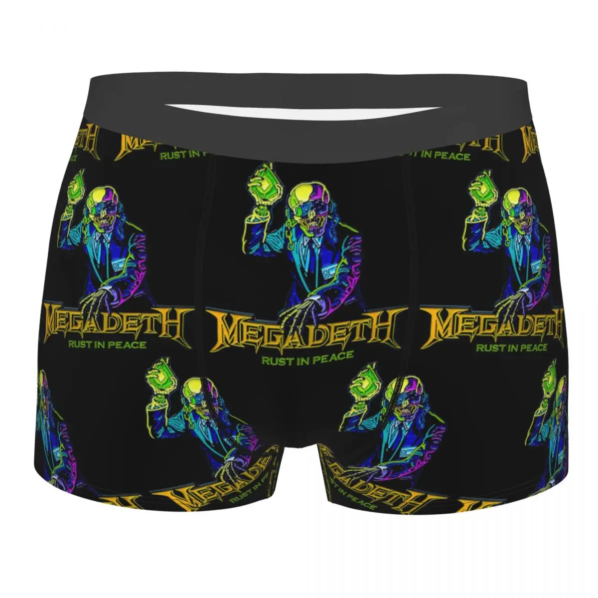 Boxer Underpants Shorts Megadeth Rock Band Dave Mustaine Panties Men's Soft Underwear for Homme Man Boyfriend Gifts
