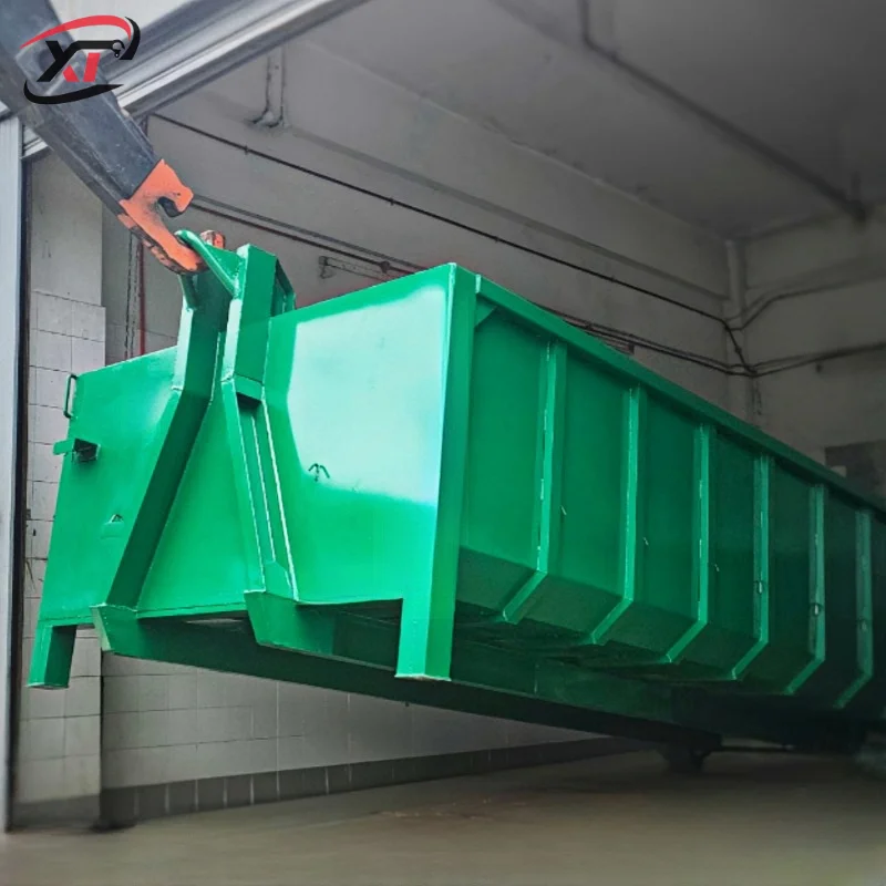 Rectangle Hook Lift Dumpsters OEM Industrial Iron Hook Type Waste Bin for Heavy Duty Metal Waste Collection Rolloffs