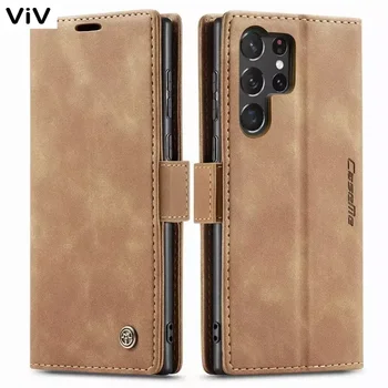 Case For Samsung Galaxy S24 Ultra Note 20 Magnetic Flip Luxury Leather Wallet Phone Case For Samsung Note 20 S22 S23 Ultra Cover