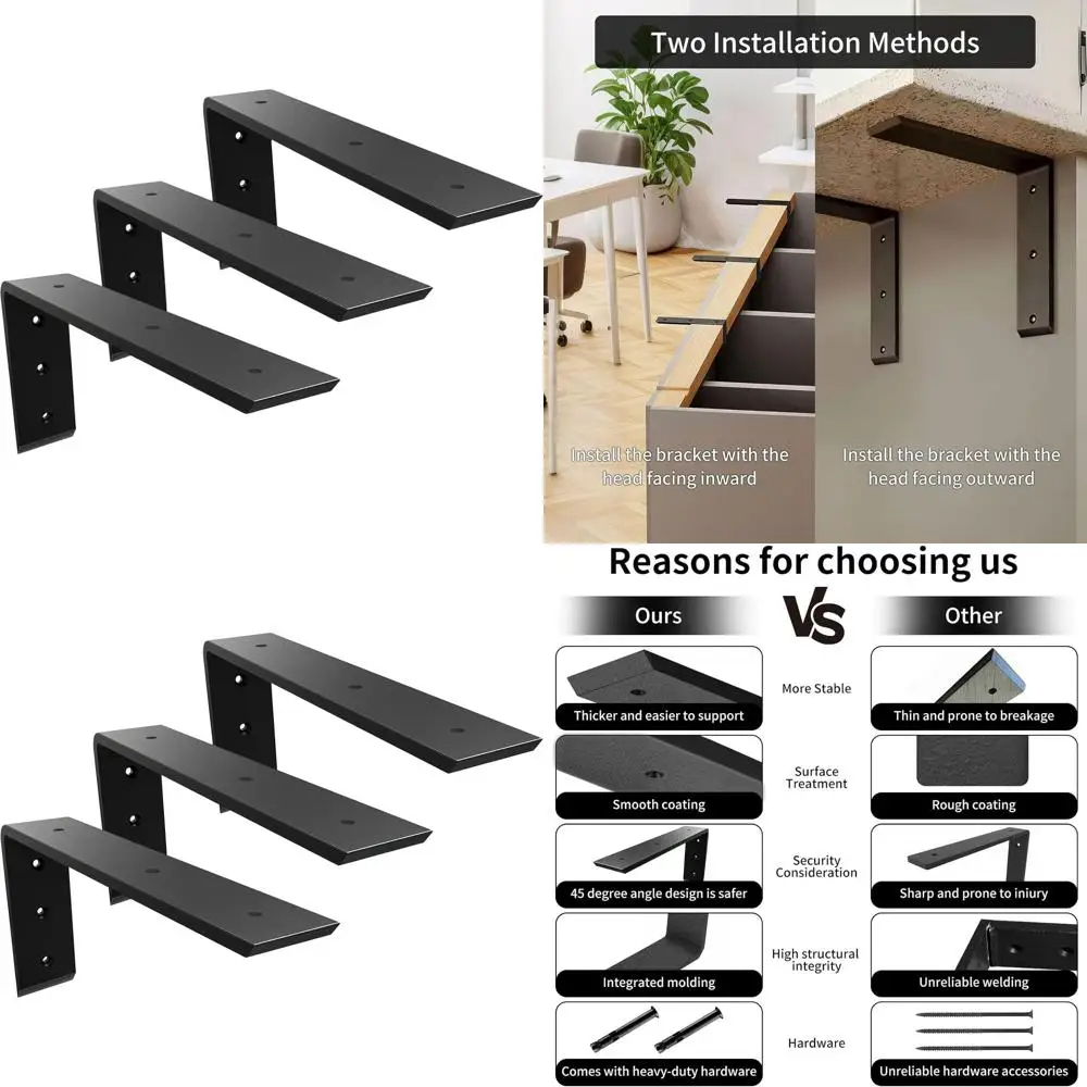 

Сверхмощные кронштейны 16 л для поддержки столешниц толщиной 0,4, настенные, 3 шт. в упаковке