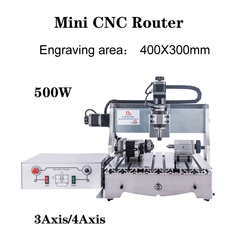 

Mini CNC Router Engraver 3040 USB 500W Milling Machine 400x300mm