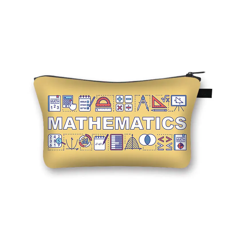 Physics Mathematics Print Cosmetic Case Math Makeup Storage Pouch Beauty Bag Wash Bag Napkin Bag Lipstick Bags Jewelry Organizer